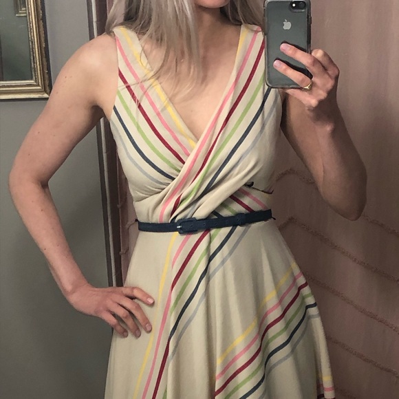 Vintage Eva Franco Crossing Striped Dress - Picture 2 of 10